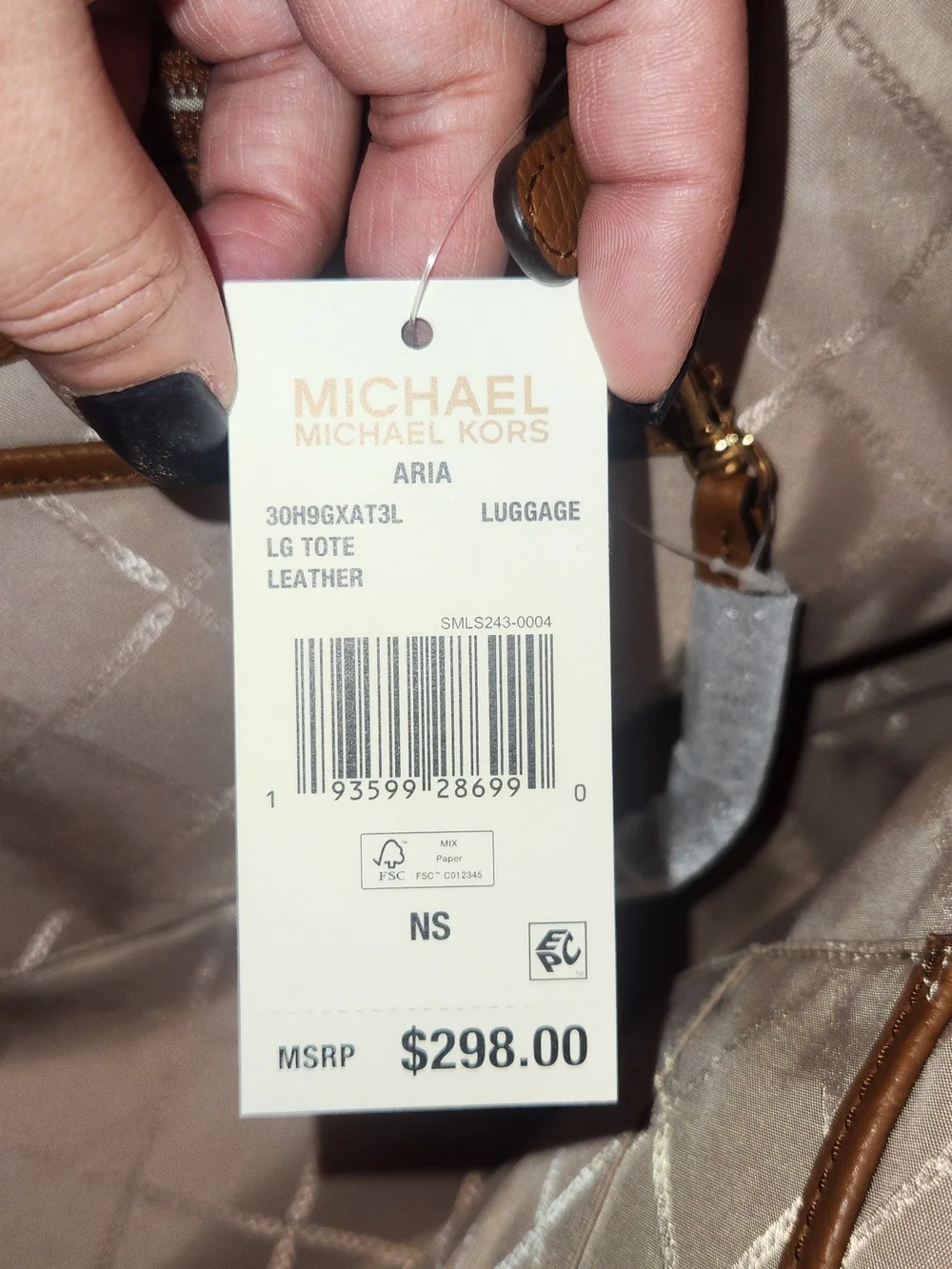 Michael Kors Cognac Leather Shoulder Tote